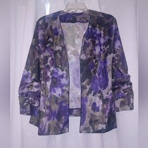 Christopher & Banks Purple and Green Jacket Size L